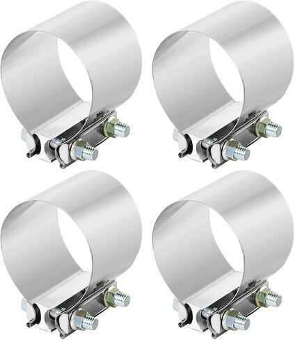 4.0 Inch (101.6mm) Exhaust Clamp,Butt Joint Exhaust Band Clamp,Stainless Sleeve Coupler For Mufflers,Exhaust Pipe(4 PCS) in Saudi Arabia