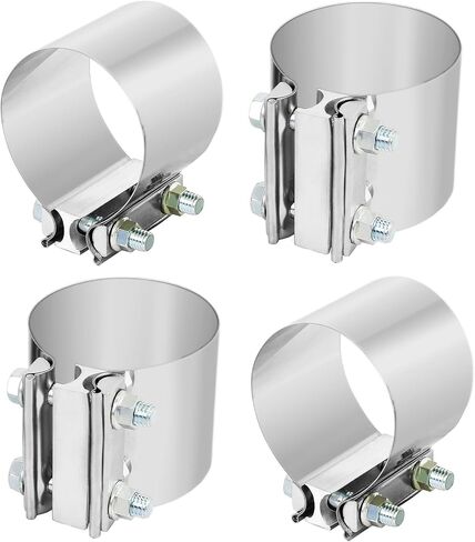 4.0 Inch (101.6mm) Exhaust Clamp,Butt Joint Exhaust Band Clamp,Stainless Sleeve Coupler For Mufflers,Exhaust Pipe(4 PCS) in Saudi Arabia