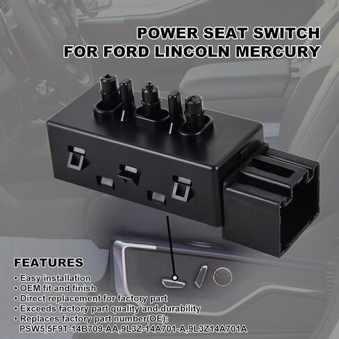 Power Seat Switch 6-Way Driver Side Passenger Side for Ford F150 F250 Edge Expedition Explorer Lincoln MKX Mercury Mariner 9L3Z-14A701-A PSW5 in Saudi Arabia