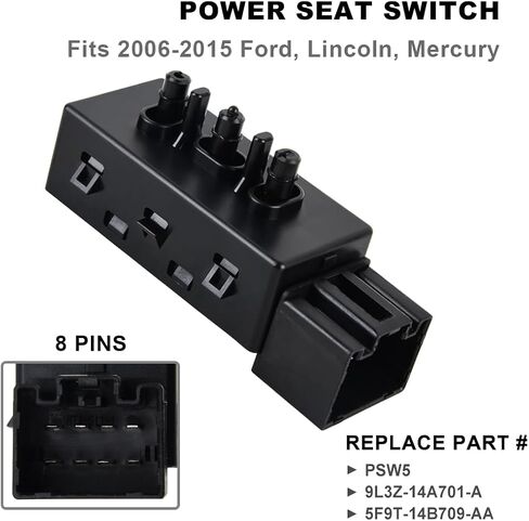 Power Seat Switch 6-Way Driver Side Passenger Side for Ford F150 F250 Edge Expedition Explorer Lincoln MKX Mercury Mariner 9L3Z-14A701-A PSW5 in Saudi Arabia