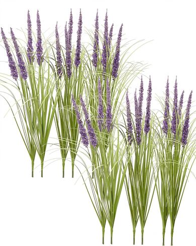 24'' Tall Faux Lily Turf (Liriope Muscari), Realistic Ornamental Grass with Small Violet-Purple Flowers (6 Pack) in Saudi Arabia