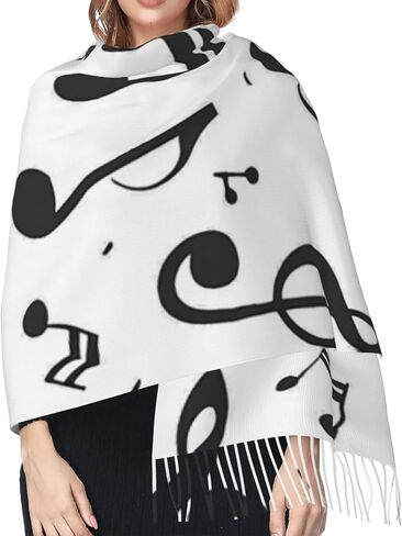 Lightweight Scarves Retro Piano Keys Music Fashion Scarf for Women Warm Soft Winter in Saudi Arabia