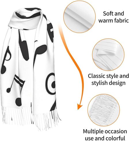 Lightweight Scarves Retro Piano Keys Music Fashion Scarf for Women Warm Soft Winter in Saudi Arabia