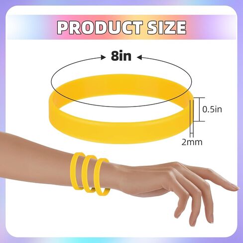 24 Pieces Silicone Bracelets 12 Colors/Black/Yellow/Orange/Bule/Purple/Green, Rubber Wrist Bands for Even in Kuwait