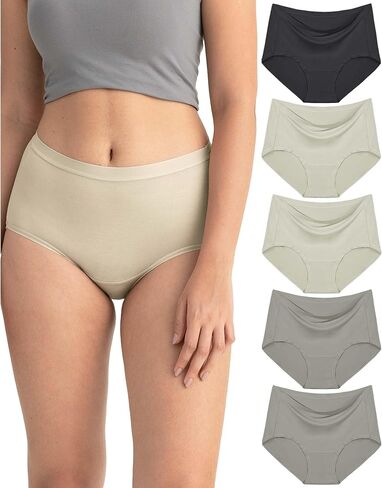Neione Women High-Waisted Underwear No Show Panties Breathable Modal Full Briefs Moisture Wicking in Kuwait