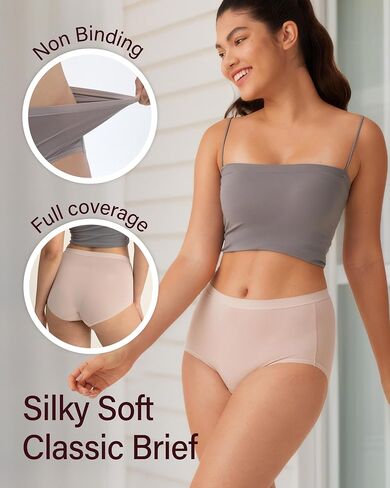Neione Women High-Waisted Underwear No Show Panties Breathable Modal Full Briefs Moisture Wicking in Kuwait