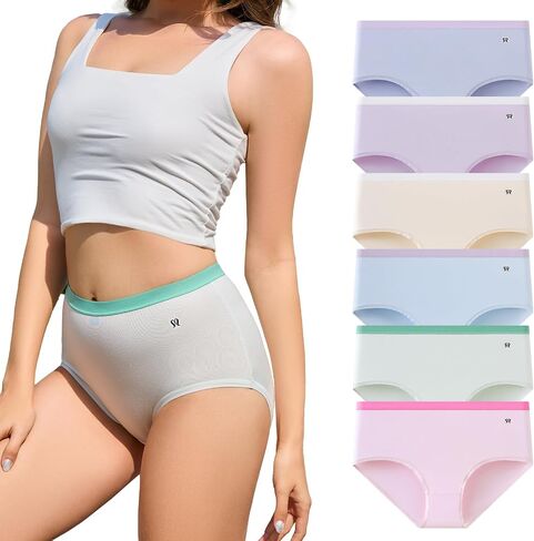 Womens High Waisted Tummy Control Underwear Full Coverage Comfort Briefs Moisture-Wicking Seamless Panties MultiPack in Kuwait