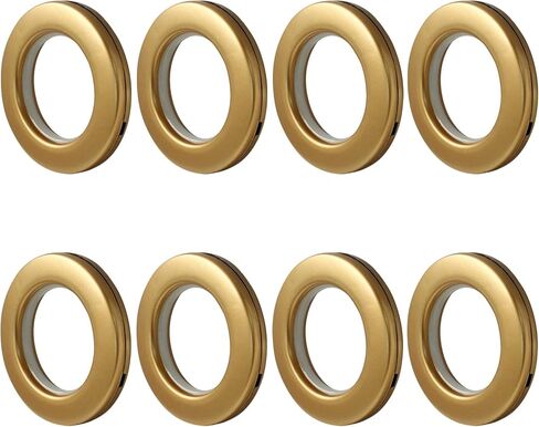 Bokwin 8 Pack 1-9/16 "(40mm) جروميت الستار الداخلي ، مقطع ذهبي على حلقات العيينة حلقات ستارة العيينة in Kuwait