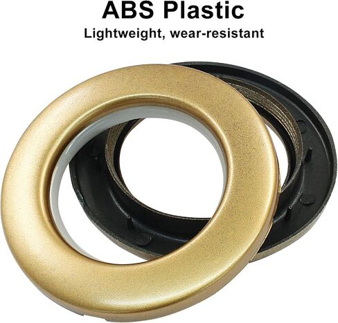 Bokwin 8 Pack 1-9/16 "(40mm) جروميت الستار الداخلي ، مقطع ذهبي على حلقات العيينة حلقات ستارة العيينة in Kuwait