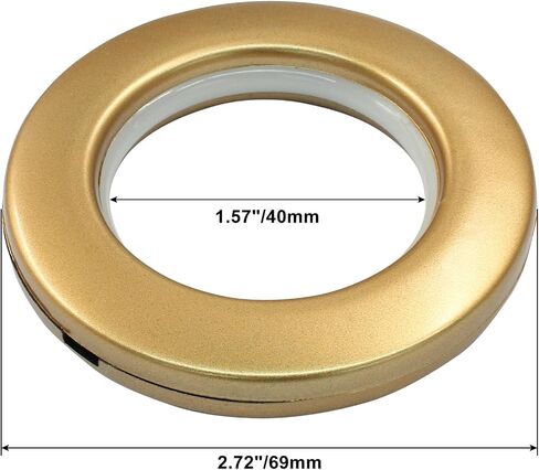 Bokwin 8 Pack 1-9/16 "(40mm) جروميت الستار الداخلي ، مقطع ذهبي على حلقات العيينة حلقات ستارة العيينة in Kuwait