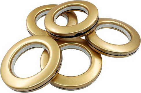 Bokwin 8 Pack 1-9/16 "(40mm) جروميت الستار الداخلي ، مقطع ذهبي على حلقات العيينة حلقات ستارة العيينة in Kuwait