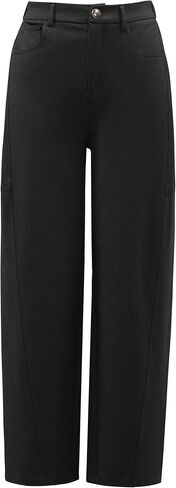 Arach & Cloz 2025 Women's Stretch Wrinkle Free Wide Leg Sonters غير رسمية مرنة مرنة بخصر بخصرها مع جيوب in Saudi Arabia
