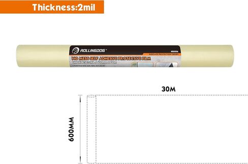 ROLLINGDOG Window Protection Film - Self Adhesive Protective Glass Film 10.63 inch x 100 feet for Smooth Surfaces Such as Glass, Windows, etc. in Kuwait