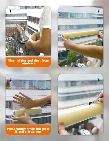 ROLLINGDOG Window Protection Film - Self Adhesive Protective Glass Film 10.63 inch x 100 feet for Smooth Surfaces Such as Glass, Windows, etc. in Kuwait