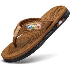 Flip Flops for Men Comfortable Open Toe Summer Beach Thong Sandals Indoor and Outdoor Cushion Slip on Water Resistant Slippers