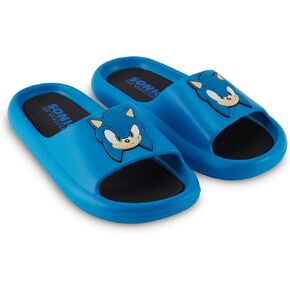 Sonic the Hedgehog Mens Slides - Sonic Comfort Foam Slies with Back - Sponic و Tails و Knuckles and Shadow Slide Sandals