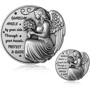Weysat 2 Pcs Guardian Angel Visor Clips for Cars Sun Visor Clip Guardian Angels by Your Side Through Your Travels Protect and Guide Christian Car Accessories New Car Gifts for Driver Friend