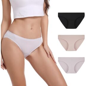 INNERSY Seamless Underwear for Women Hipster No Show Bikini Invisible Panties 3-Pack