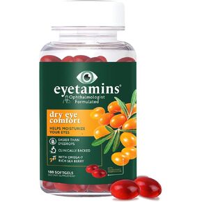 Dry Eye Comfort - 180 Softgels - Ophthalmologist - Formulated, Natural - Himalayan Sea Buckthorn Oil - Vegan and Non-GMO Formula