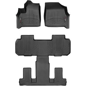 Weathertech مخصص Floirliners ل Chevrolet Traverse (مقاعد دلو الصف الثاني)-مجموعة كاملة (441228-1-2) ، أسود