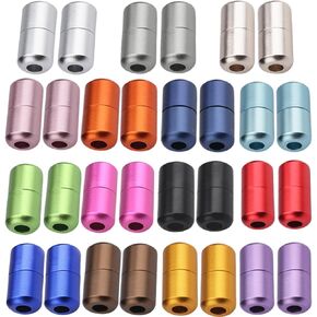 15 Colors No Tie Shoelace Buckle, 30Pcs Shoelace Metal Capsule Lock Fits Many Shoes