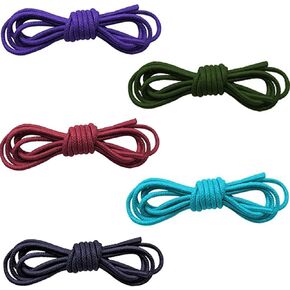 Set Of Five Mixed Color Waxed Cotton 30" Dress Shoelaces