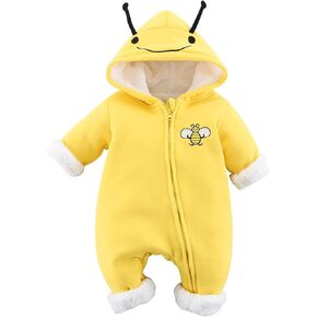 AGQT Infant Christmas Clothing Halloween Costume One Piece Romper Bee Animal Fleece Winter Clothes Size 0-18 Months