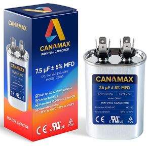 Canamax 70 فائق التوهج ± 5% MFD 370 أو 440V مكثف تشغيل دائري - بديل لمكيف الهواء 50/60 هرتز لتشغيل محرك التيار المتردد أو بدء تشغيل المروحة ومكيف الهواء البارد أو المضخة الحرارية in Kuwait