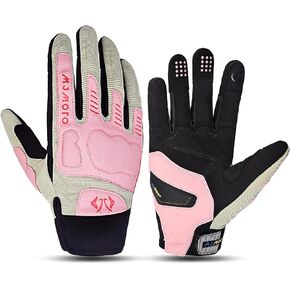 Summer Breathable Pink Motorcycle Gloves for Women,Touchscreen Motorbike Gloves Anti-Slip for Lady,MX ATV MTB Cycling, Road Racing Biker Glove