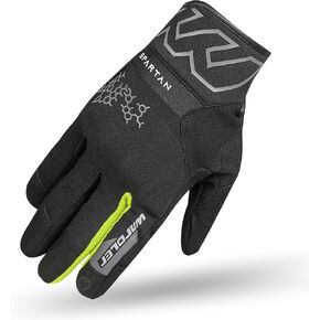 Motorcycle Gloves for Men, Synthetic Amara, 4 Way Stretch, Spartan, Men's Biker Gloves, Soft Metacarpal-Knuckle Protection, Riding Gloves, Touchscreen