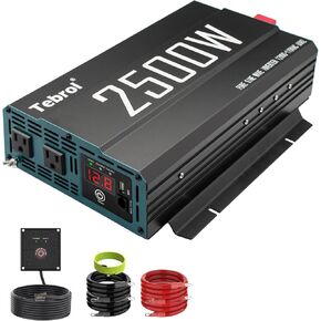 3500W Pure Sine Wave Inverter 12V DC to 110V AC Converter for Home, RV, Truck, Off-Grid Solar Power Inverter with Built-in 5V/2.1A USB, AC Hardwire Port, Remote Controller