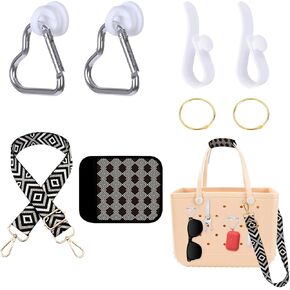 Bag Strap Fit for Bogg Bag, Adjustable Neoprene Shoulder Straps with Keychain Hook,Crossbody Strap Charms