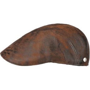 Lierys Classic Leather Flat Cap Men - Made in Italy