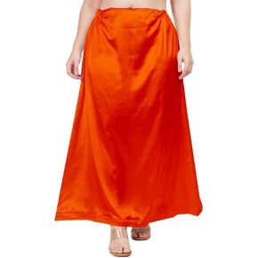 Women's Clothing Solid Satin Silk Petticoat Solid Satin Underskirt Sari Soft & Smooth