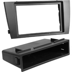 Scosche JR8200B Double DIN or Single DIN with Pocket Radio Install Dash Kit Compatible with Select 2002-2008 Jaguar X-Type - Aftermarket Car Stereo Installation Kit - See Fit Guide Image for Vehicles