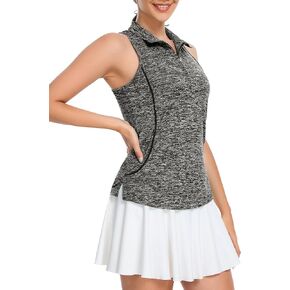 Sleeveless Golf Shirts for Women with Collar - Moisture Wicking Tennis Top Athletic Polo Tank Tops for Golf, Tennis, Workouts