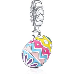 925 Sterling Silver for Women Bracelets Necklace Safety Chain Clips Heart Rose Gold Cup Airplane Planet Travel Easter Egg Dangle Charm