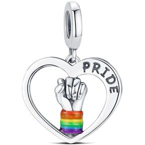 Keq Rainbow LGBT Pride Gay Dangle Charm لقلادة سوار في عالم مليء بالظلام ، يكون قوس قزح مثلي الجنس هدية شهر فخر