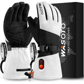 Heated Gloves for Men Women 7.4V Battery 22.2Wh Rechargeable Touchscreen Waterproof Electric Heated Gloves for Winter Outdoor Work Skiing Hiking Camping Ice Hockey