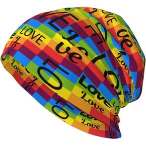 Rainbow Pride Hat,Chemo Headwear for Women for Slouchy Beanie Hat Skull Cap Cancer Headwear Accessories for Women