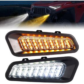 KEMIMOTO LED Turn Signal Headlight Compatible with Polaris Ranger 1500 XD/CREW 2024 2025, Front Bumper Lights UTV Brushguard Auxiliary Lights and Brush Guard Accent DRL Accessories, Replace# 2889767