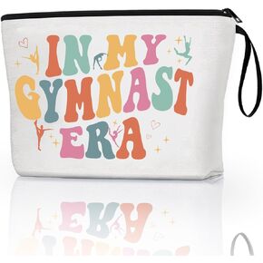 Gymnast Makeup Bag IN MY GYMNAST ERA Singer Fans Travel Cosmetic Bag Gymnastics Accessories Vacation Travel Organizer Zipper Pouch Gymnastics Gifts for Girls Women