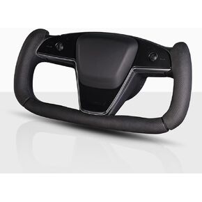 Steering Wheel Cover for Tesla Yoke Steering Wheel, Car Steering Wheel Cover for Tesla Model S 2021-2023 / Model X 2021-2023 Steering Wheel Accessories Black in Kuwait
