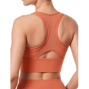 Yvette Mesh Desin Sports Bras for Women Wide Sides Racerback V Neck Yoga Bras Tank Top