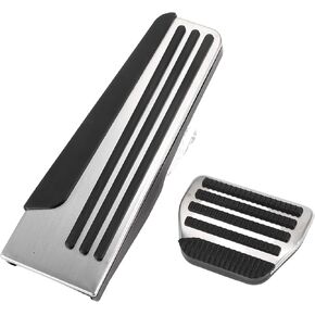 1 Set Automatic Foot Pedal Pads Foot Accelerator Pedal Covers for Infiniti Q70 2014-2019 Aluminum Alloy Silver Tone