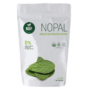 NBF NATURA BIO FOODS - Organic Nopal Cactus Mixing Powder | Keto & Sugar-Free Fiber Supplement | Gut Support | Ideal for Smoothies & Juices | Vegan Friendly, 16 Ounce (Pack of 1)