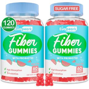 2 عبوات - غموض الألياف للبالغين ، والبروبيوتيك الخالية من السكر ، و gummies الألياف ما قبل السكر ، مع الأنيولين ، FOS & Chicory Root - من أجل الانتظام ، الهضم وصحة الأمعاء - نباتي ، خالية من الغلوتين ، 120 تهمة
