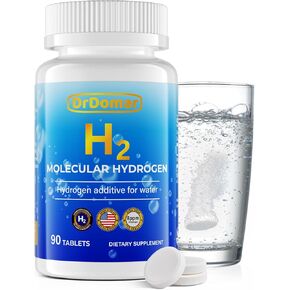 Hydrogen Water Tablets, 8 PPM Hydrogen Tablets for Drinking Water, H2 Molecular with Magnesium, H2 Supplement for Cognitive & Athletic Performance, Brain Health, Non-GMO & Gluten Free, 90 Counts