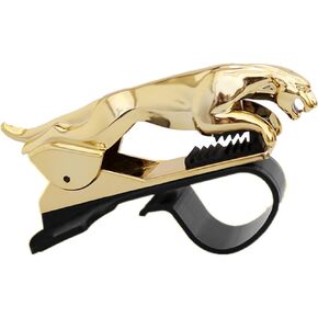 Car Phone Holder - Multi-Functional Jaguar-Inspired Dashboard Mount for 6.5'' Phones, HUD-Style Direct Viewing & Decorative Automotive Accessory (Gold-Paste)