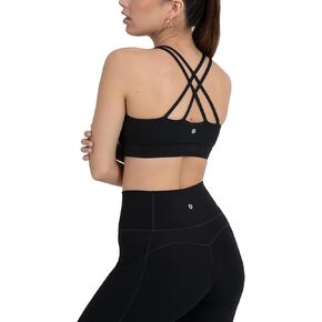 YITTY Active Women's Ultraluxe Strappy Medium Impact Bra, Athleisure, 4-Way-Stretch in Kuwait